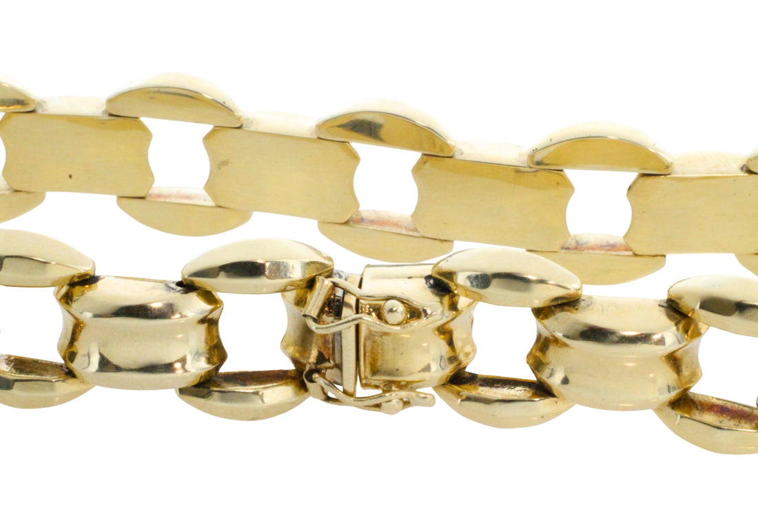 Vintage link bracelet in 14 carat gold-Bracelets-The Antique Ring Shop
