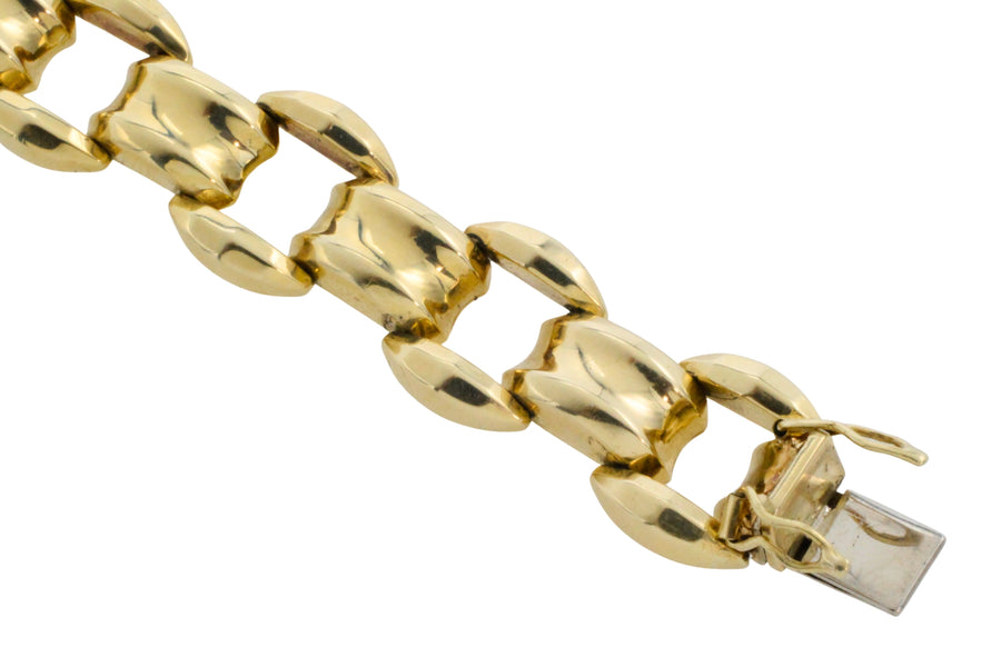 Vintage link bracelet in 14 carat gold-Bracelets-The Antique Ring Shop