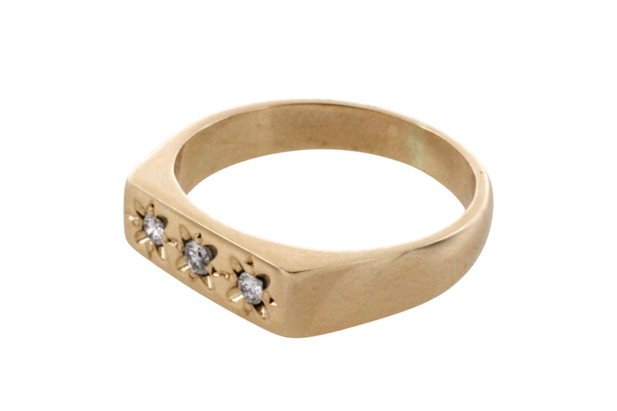 Vintage three stone diamond ring-Vintage Rings-The Antique Ring Shop