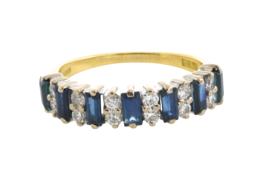 18 carat gold sapphire and diamond ring-The Antique Ring Shop