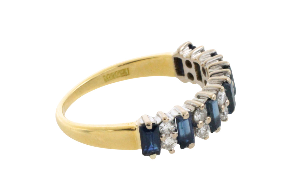 18 carat gold sapphire and diamond ring-The Antique Ring Shop