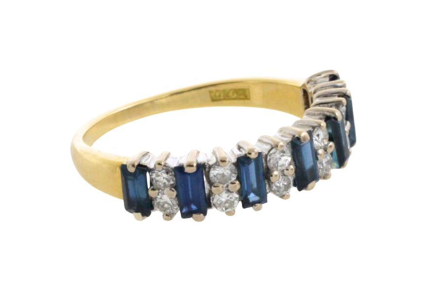 18 carat gold sapphire and diamond ring-The Antique Ring Shop