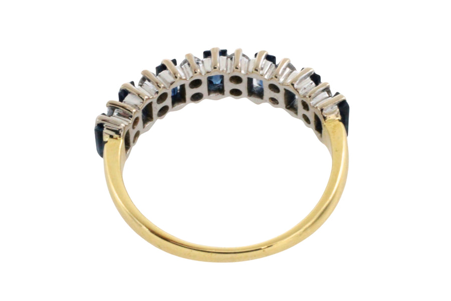 18 carat gold sapphire and diamond ring-The Antique Ring Shop