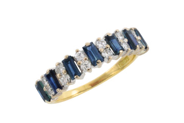 18 carat gold sapphire and diamond ring-The Antique Ring Shop
