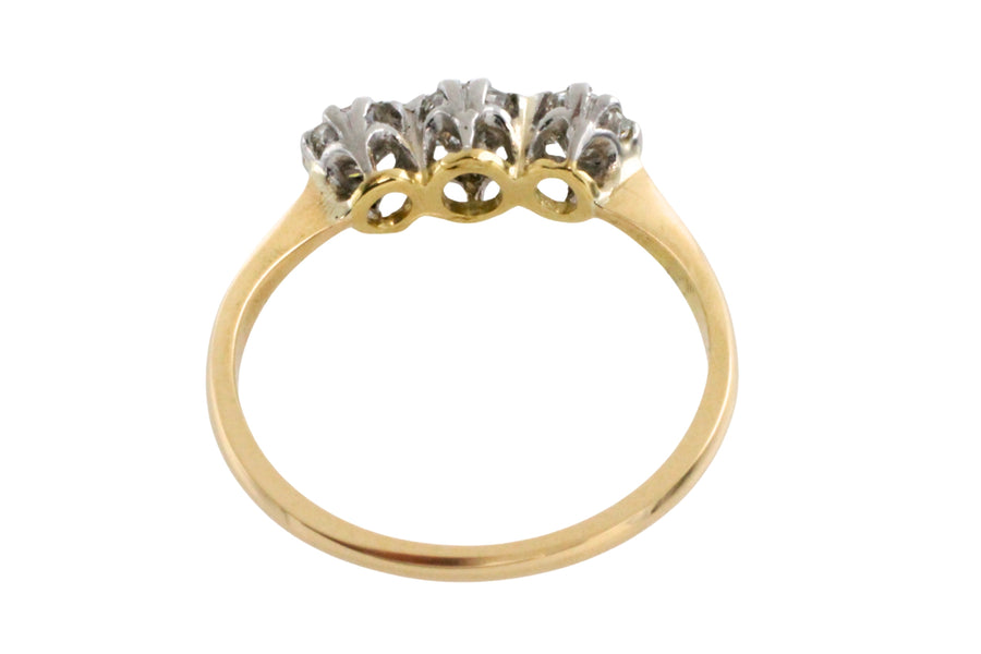 Vintage three stone diamond ring-engagement rings-The Antique Ring Shop