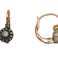 Rose and single cut diamond pendant earrings-The Antique Ring Shop