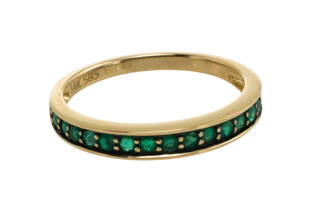 Emerald half eternity band-Vintage Rings-The Antique Ring Shop