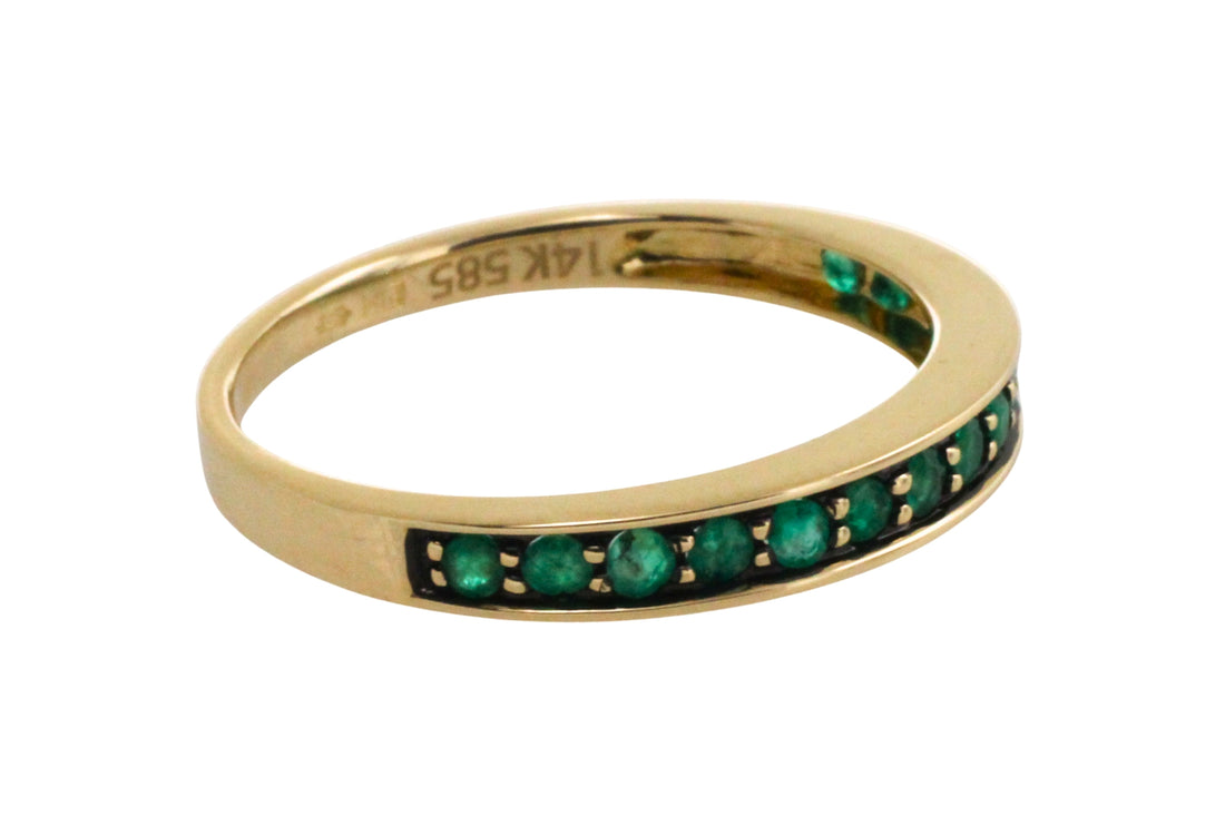Emerald half eternity band-Vintage Rings-The Antique Ring Shop