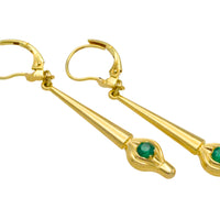 Emerald pendant earrings-Earrings-The Antique Ring Shop