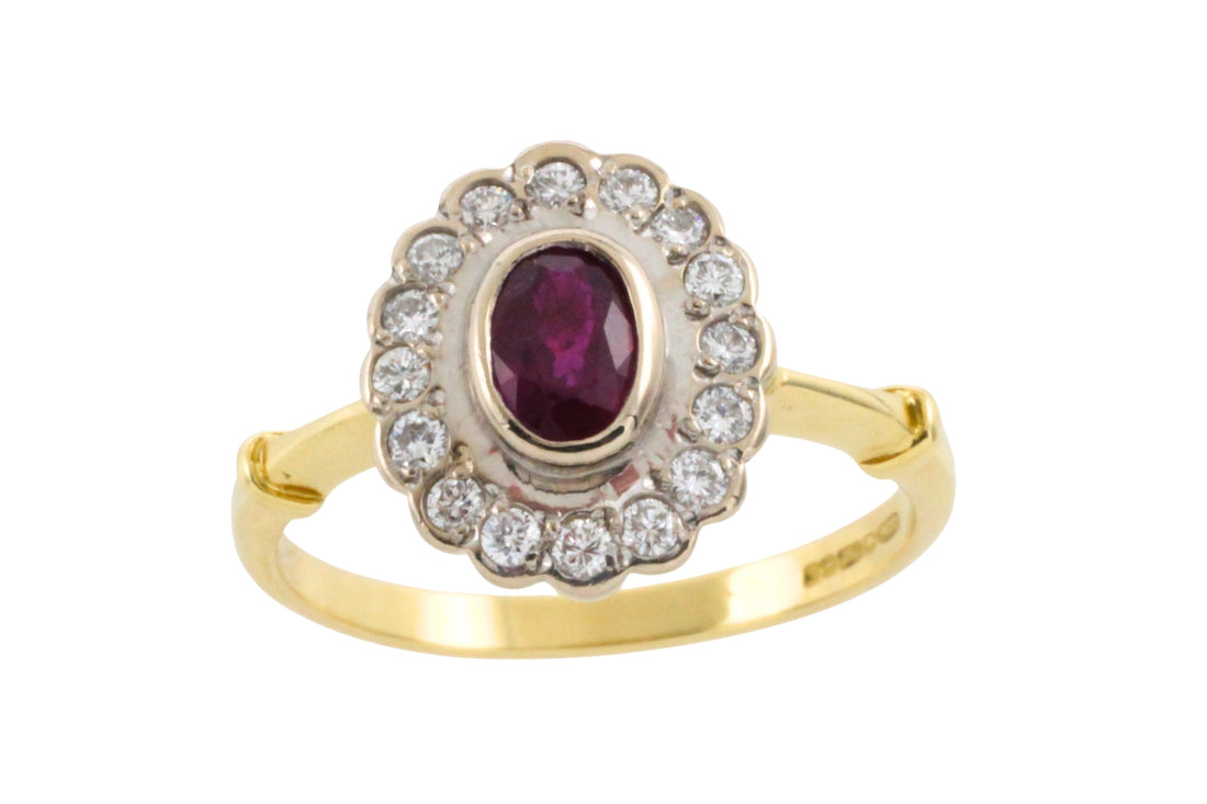Vintage ruby and diamond ring