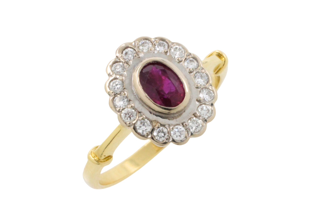 Vintage ruby and diamond ring