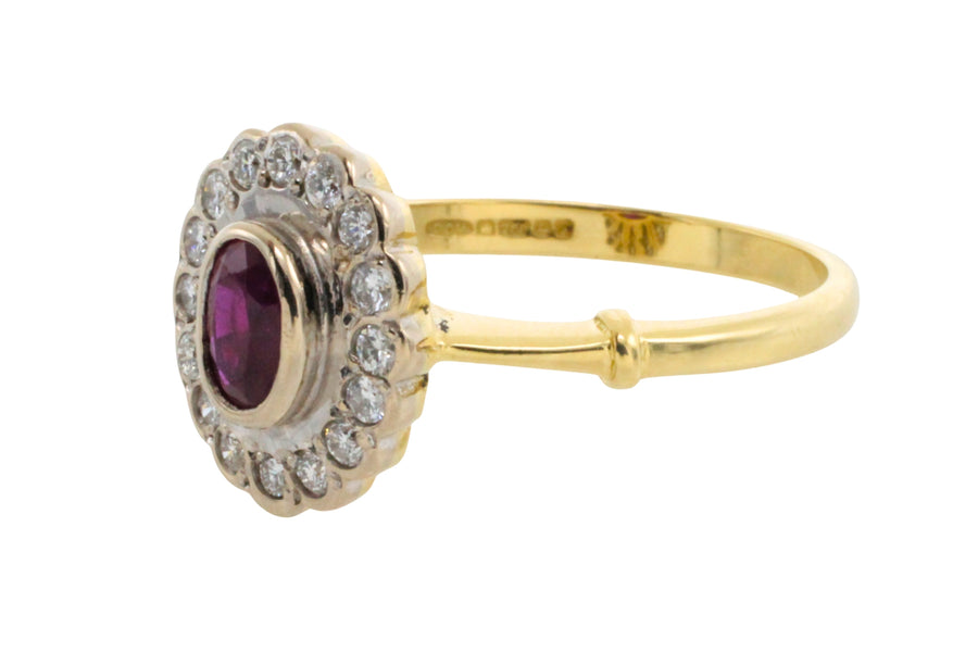 Vintage ruby and diamond ring