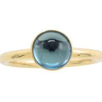 Cabochon blue topaz ring in 14 carat gold-engagement rings-The Antique Ring Shop
