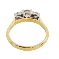 Three stone brilliant cut diamond ring