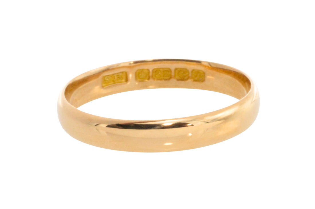 22 carat gold wedding band from 1925-wedding rings-The Antique Ring Shop