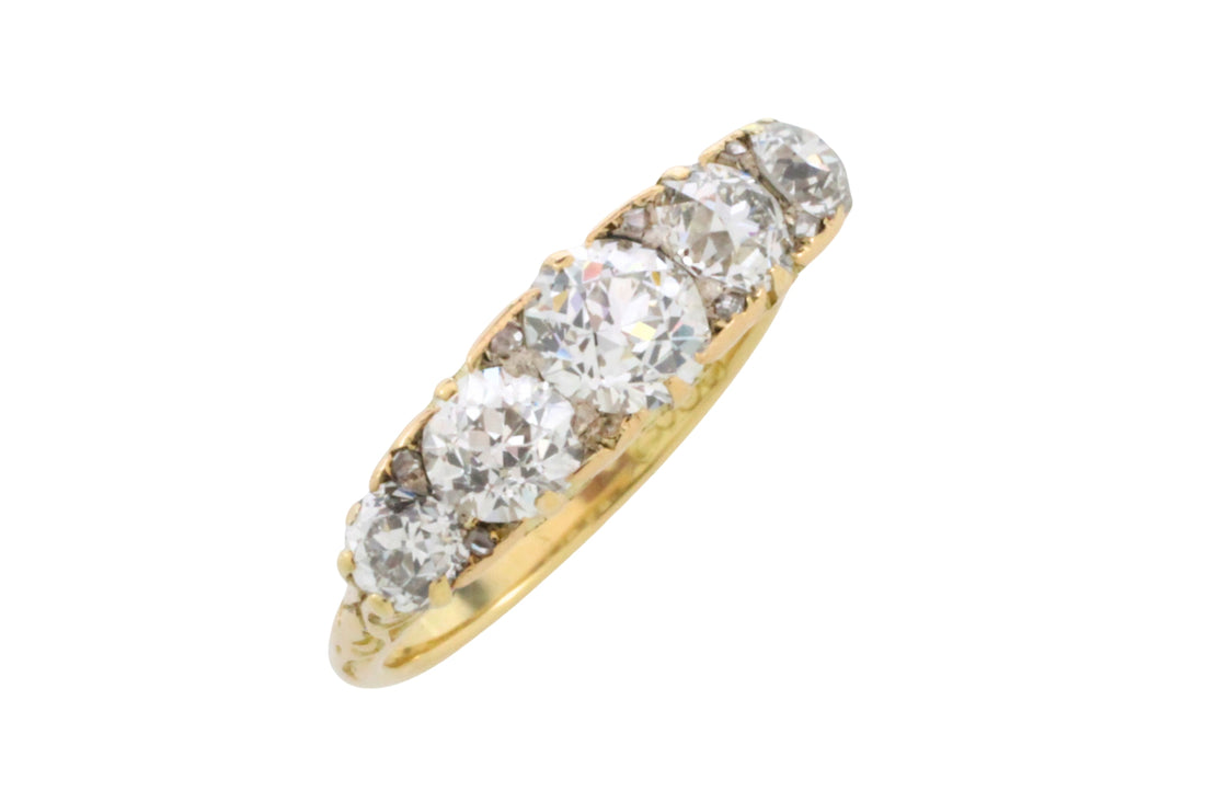 Victorian five stone old European cut diamond ring