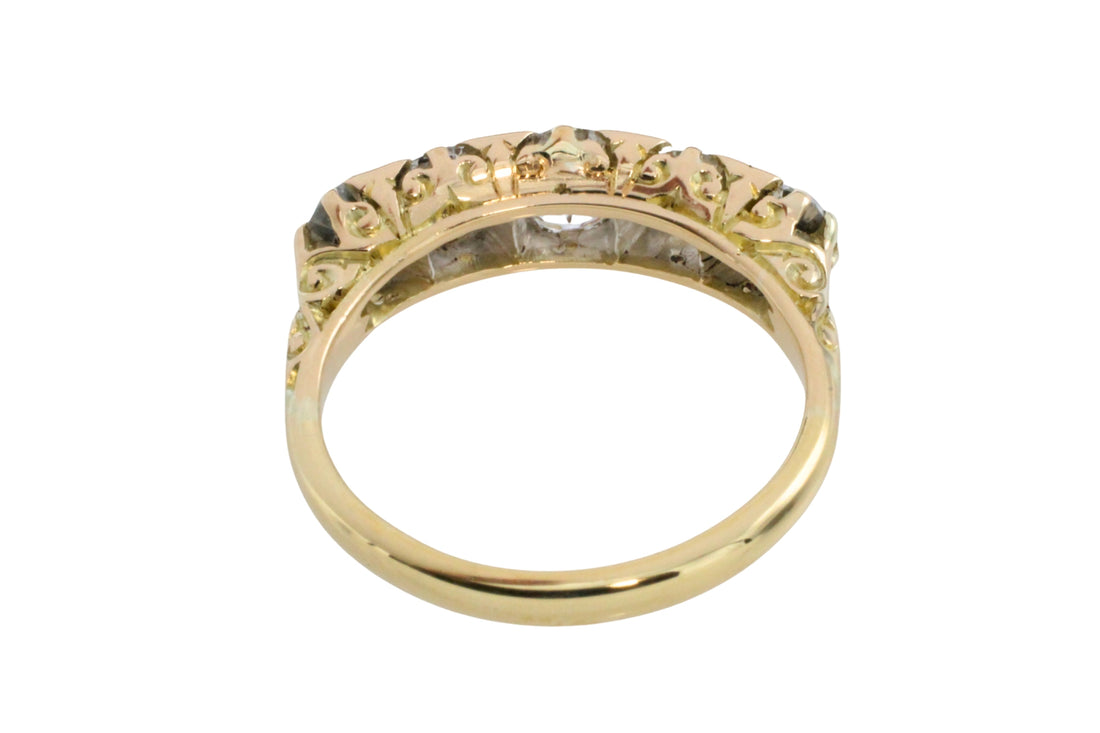 Victorian five stone old European cut diamond ring