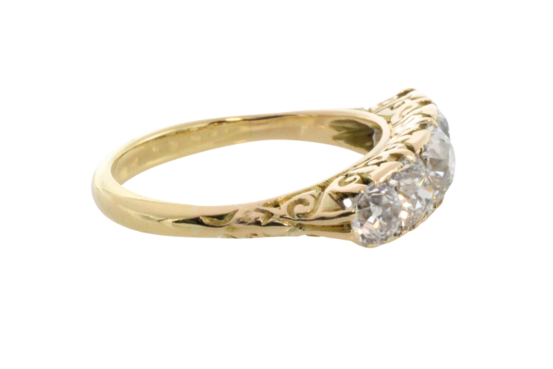 Victorian five stone old European cut diamond ring