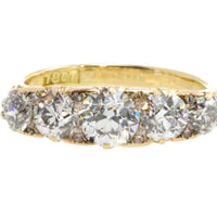Victorian five stone old European cut diamond ring