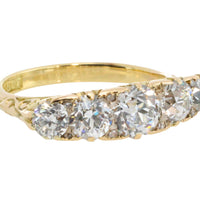 Victorian five stone old European cut diamond ring