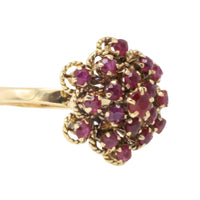 Ruby cluster ring in 18 carat gold