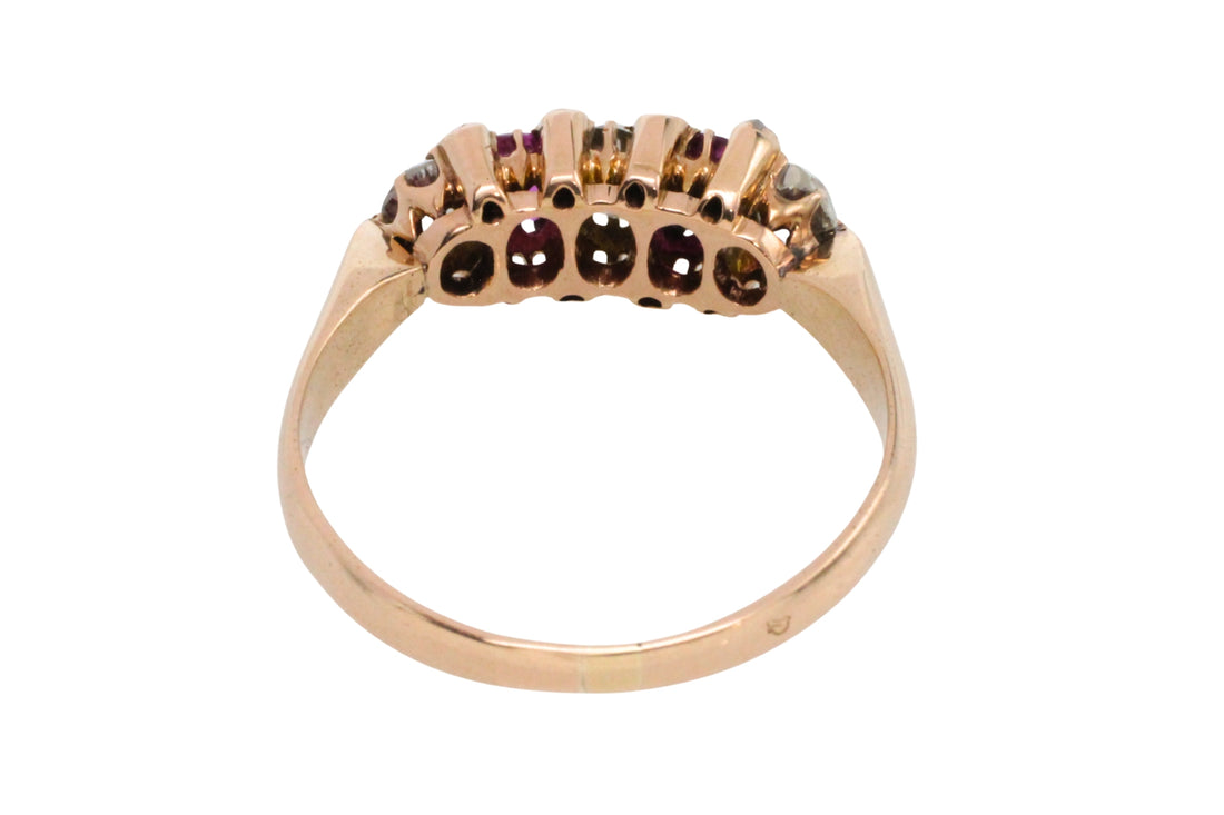 Antique ruby and old cut diamond ring-Antique rings-The Antique Ring Shop