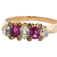 Antique ruby and old cut diamond ring-Antique rings-The Antique Ring Shop