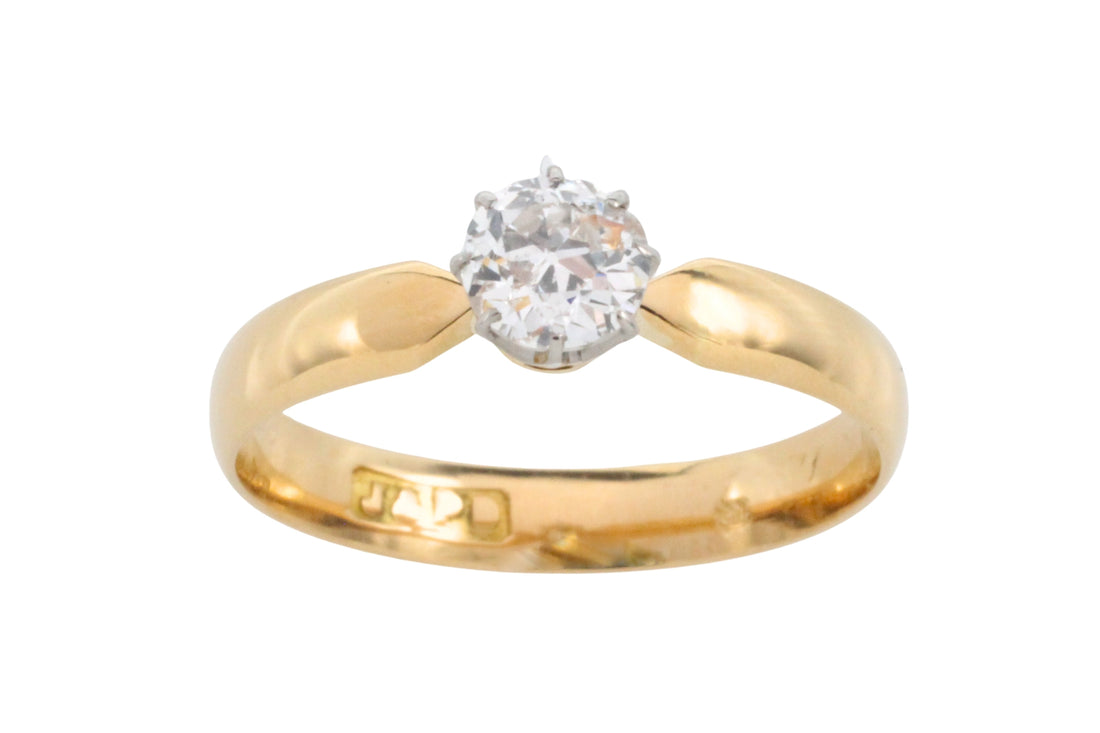 Old cut diamond solitaire ring