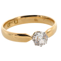 Old cut diamond solitaire ring