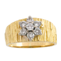 Vintage bark testured diamond ring-Vintage Rings-The Antique Ring Shop