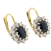 Sapphire and diamond earrings-Earrings-The Antique Ring Shop