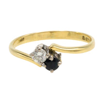 Sapphire and diamond Toi et Moi ring-The Antique Ring Shop