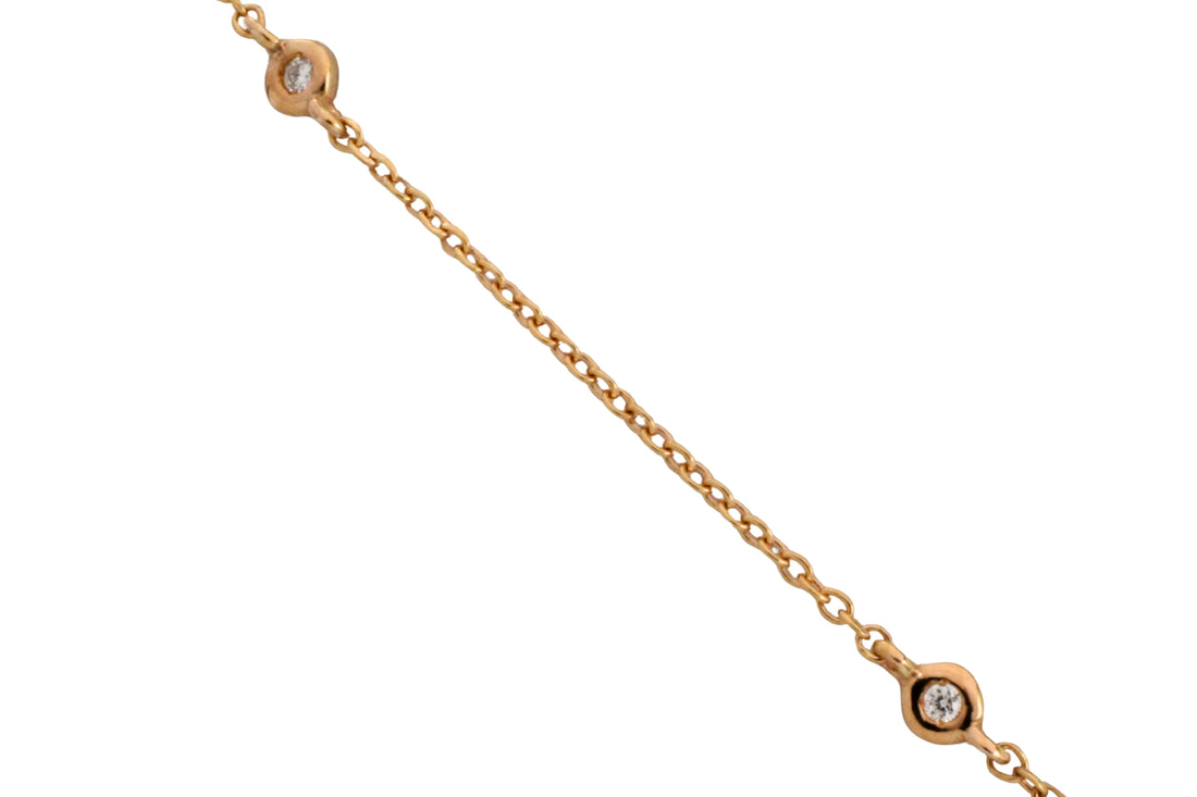 Diamond pendant and chain in 18 carat gold-Pendants-The Antique Ring Shop