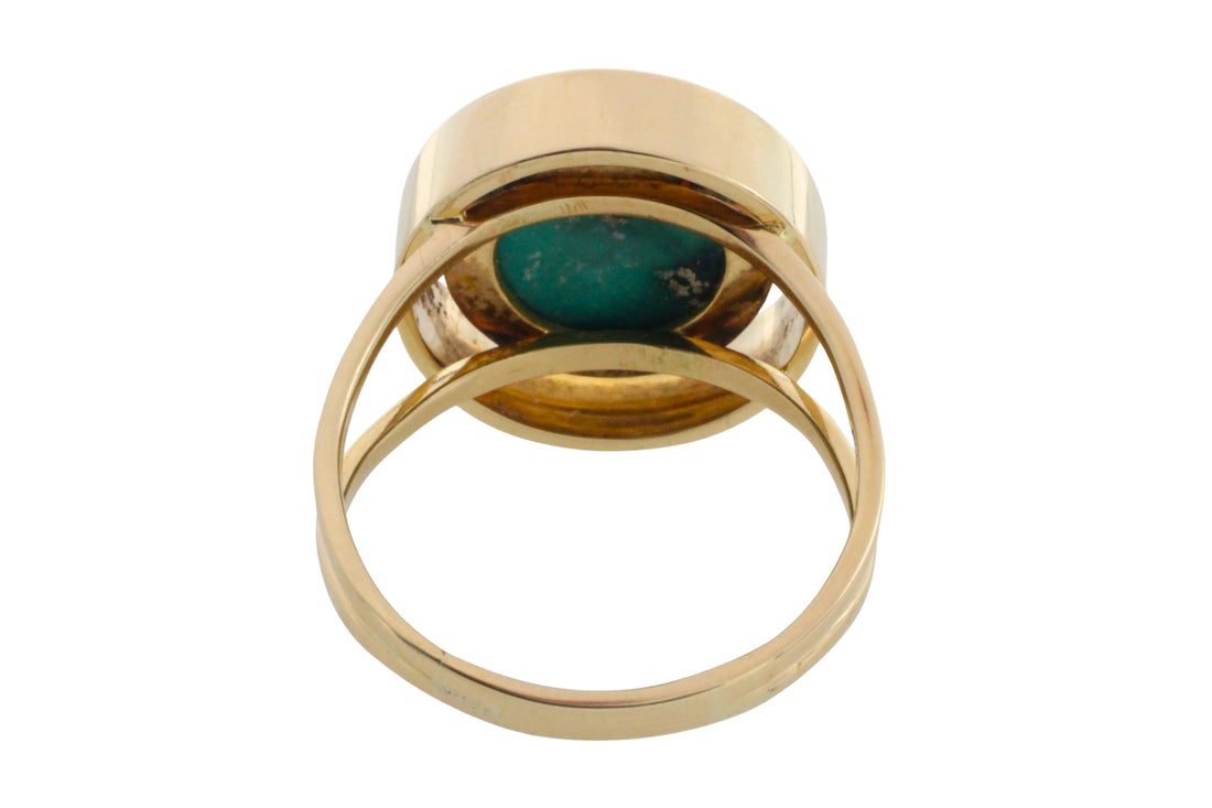 Turquoise ring in 14 carat gold-Vintage Rings-The Antique Ring Shop