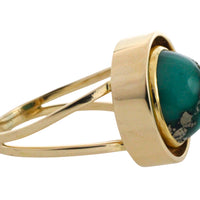 Turquoise ring in 14 carat gold-Vintage Rings-The Antique Ring Shop
