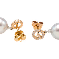 Pearl and diamond earrings-Earrings-The Antique Ring Shop