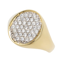 Signet ring with diamonds-gents rings-The Antique Ring Shop