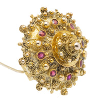 14 carat gold brooch with synthetic gem stones-Brooches-The Antique Ring Shop