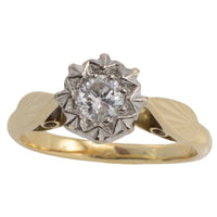 Diamond soloitaire illusion set ring-engagement rings-The Antique Ring Shop