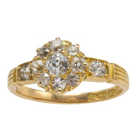 Victorian old cut diamond cluster ring from 1895-Antique rings-The Antique Ring Shop