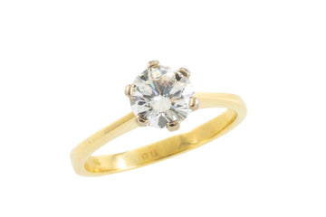 Vintage .85 carat brilliant cut diamond solitaire ring-engagement rings-The Antique Ring Shop