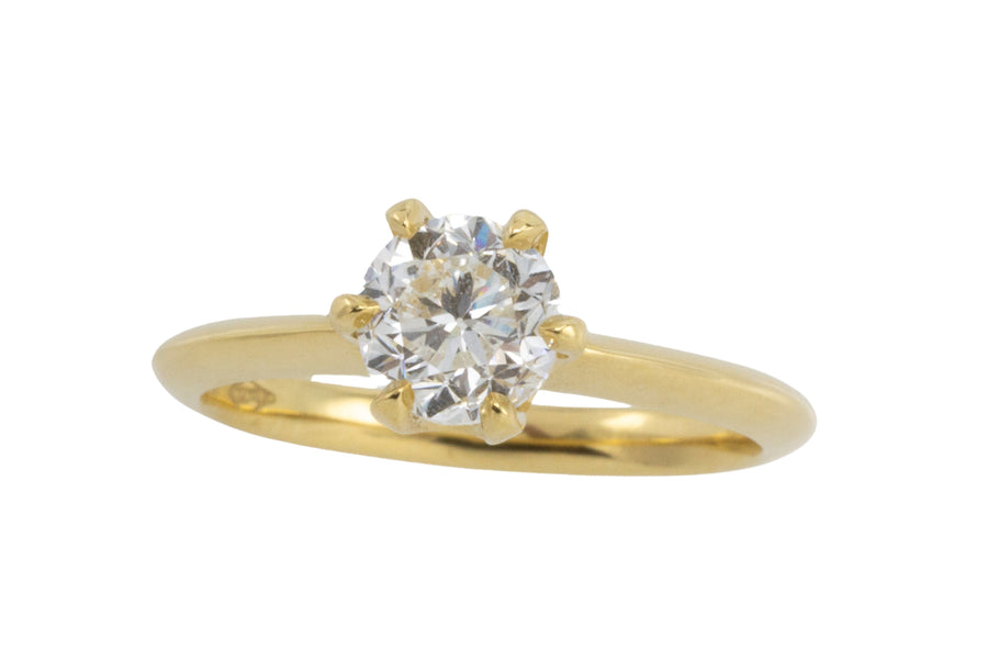 One carat diamond solitaire in 18 carat gold-engagement rings-The Antique Ring Shop