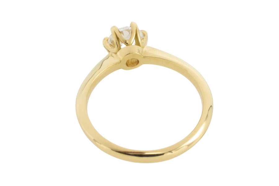 One carat diamond solitaire in 18 carat gold-engagement rings-The Antique Ring Shop