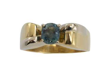 Vintage 18 carat gold ring with sapphire-vintage rings-The Antique Ring Shop