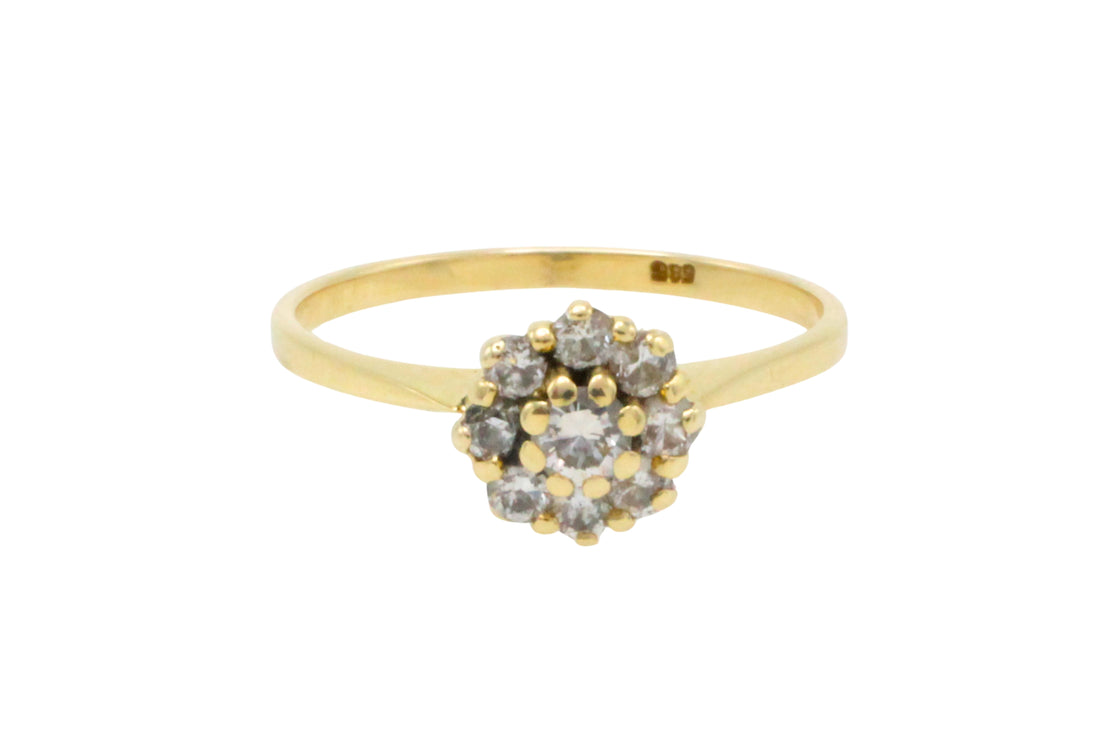 Vintage diamond cluster ring in 14 carat gold-Vintage Rings-The Antique Ring Shop
