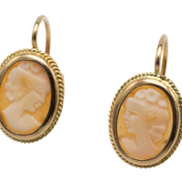 Cameo earrings in 18 carat gold-Earrings-The Antique Ring Shop