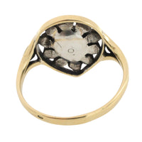 Antique rose diamond ring in silver and gold