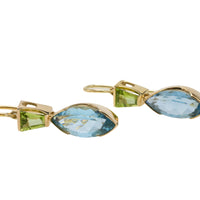 Topaz and peridot earrings in 14 carat gold-Earrings-The Antique Ring Shop