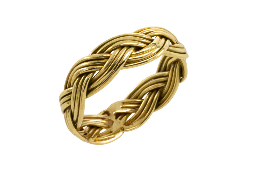 Vintage 14 carat gold interwoven band-wedding rings-The Antique Ring Shop