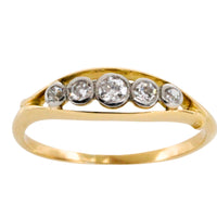 Edwardian five stone old cut diamond ring